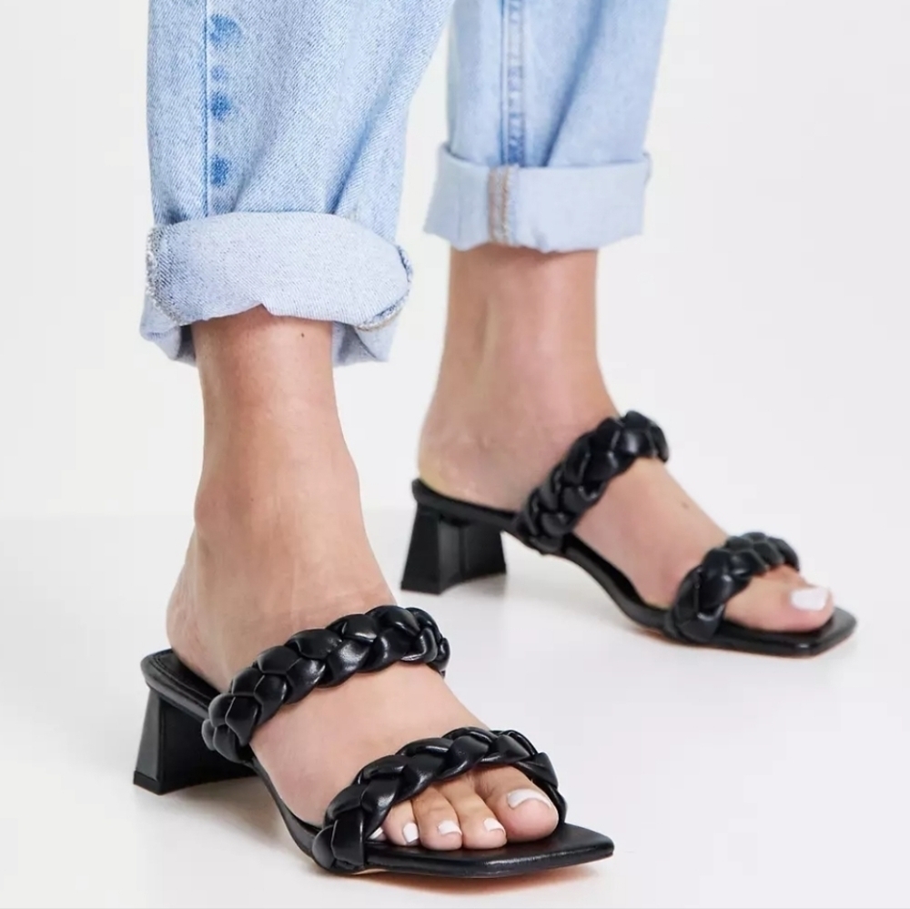 NEW Topshop Dream Plait Mules in Black